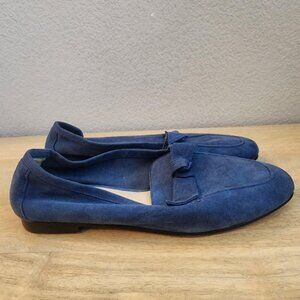 Alexandre Birman Shoes Womens Size 35.5 Suede Loafers Flats Bow Night Sky Spain